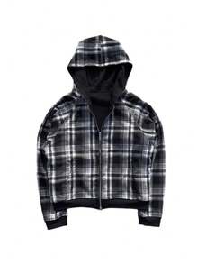 Reversible Plaid Hoodie | Vintage Y2K Design With Elegant Layering For Casual Wear - 1 - 查看 5