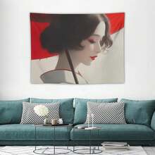 Anime Tapestry-Anime Style Wall Tapestry, Japanese Girl Art Hanging For Bedroom Aesthetic And Living Room Background Decor, - Nhiều màu - Xem 4