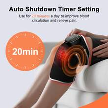Masajeador eléctrico de rodilla con funciones de calor, vibración y amasado - Dispositivo de masaje de rodilla multifuncional para alivio del dolor de rodilla, artritis y recuperación deportiva - Negro - Ver 4