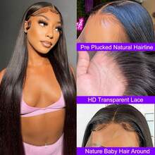 ZHENDEFA 360度蕾丝前假发，隐形发际线，无胶无痕，巴西原生发，可调节抽绳，高清透明蕾丝，女士假发 - SNatural - 查看 4