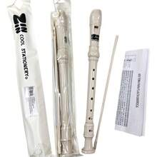 Flauta de color beige para estudiantes, fabricada con material ABS ecológico, adecuada como instrumento de aprendizaje para principiantes. - Beis - Ver 3