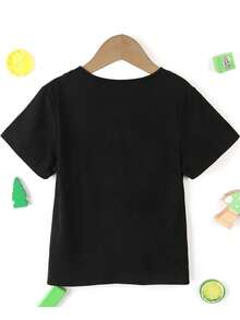 Disney Girls' Black Base Lilo & Stitch Angel Short Sleeve T-Shirt, Breathable & Skin-Friendly, Sweet & Cool Top For Daily Leisure - 黑色 - 查看 4