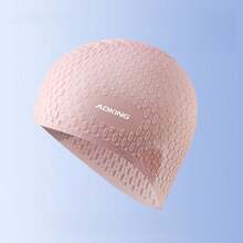 1顶时尚印花泳帽，防水硅胶泳帽，带护耳设计，舒适不紧绷。 - 彩色 - 查看 5