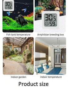 2pcs/1pc Electronic Thermometer, Intuitive Temperature & Humidity Display, Suitable For Indoor, Outdoor, Bedroom, Dining Room, Office, Reptile Habitat - Multicolor - View 10