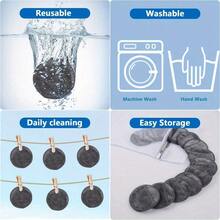 3/5/10pcs Reusable Makeup Remover Pads - Suitable For All Skin Types, Washable Super Soft Fiber Cloth, With Laundry Bag Included - Multicolor - View 3