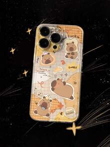 卡通水豚彩色彩绘简约时尚防震手机壳，兼容 17/17 Pro/17 Pro Max/16/11/16 Pro/16 Plus/16 Pro Max/16e/15 Pro Max/13/14/12/XS/XR/7G/8P，兼容三星 Galaxy S25/S25 Plus/S25 Ultra/A16/A36/A26/A56/A50/A12/A32/A52/A72/A51/A21S/A13/A14/S24/S24 Plus/S24 Ultra/S20/S23/S22/A53/S20 FE/S21 - 彩色 - 查看 3