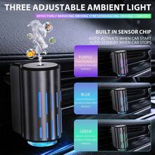 YAIUZGOO Intelligent Car Air Purifier With Fragrance Function, Car Air Freshener Diffuser, Compact Design, 3-Speed Adjustable Humidifying Aromatherapy Essential Oil Diffuser, Auto Accessories - A - View 2