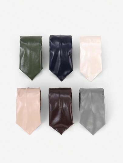 1pc Leather Necktie, Personalized Tie For Men