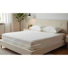 Double Gel Knit Mattress Cover With Zipper - 白色 - 查看 13