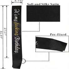 Birthday Belt, It's My Birthday Flashing Belt, Suitable For Both Men And Women, 16th 18th 21st 22nd 30th 50th 60th 70th 80th 90th Party Supplies, A Prank Gift For Him Or Her,Christmas - 黑色布料 + 純金字 - 查看 5