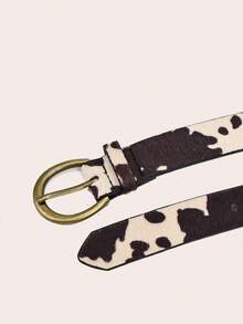 1 حزام بوهيمي بطراز غربي للنساء، حزام كاوبوي، إبزيم بنقشة بقرة ملمس الغزال الأنيق، مناسب للتنانير والبناطيل والمعاطف، هدية للحفلات والمناسبات والأعياد - نمط البقرة - مشاهدة 3