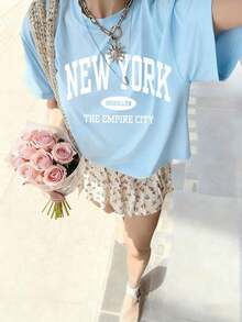 Women T-Shirts - Baby Blue - View 5