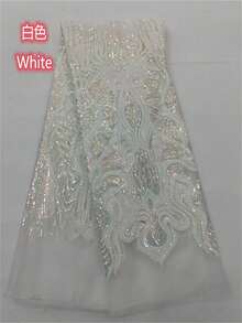 皇家蓝高品质非洲亮片网纱蕾丝面料 2026 绿色尼日利亚法式网纱薄纱蕾丝,适用于奢华婚礼派对,缝制法式网纱蕾丝面料 5 码/1 码 红色/金色 - A - 查看 19