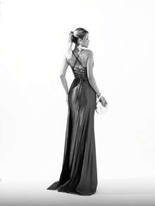 Long Bridesmaid Dress With Sweetheart Neckline, Suitable For Prom Guests, Mermaid Style, And Evening Wear. Available In Olive, Royal, Black, Fuchsia, Serenity, Lilac, Emerald Green, Rose Royal, And Olive Green. - 乾枯玫瑰色 - 查看 2