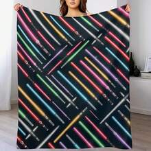 Lightsabers Throw Blanket Blankets For  Beautifuls Comforter Warm Winter Blankets - màu đen - Xem 1