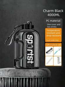 1pc Super Large Capacity Water Bottle, Viral Tonton Bucket, Sports Water Bottle, Water Jug, Fitness For Men & Women, Students, Portable Water Bottle, Plastic Water Cup, Big Belly Water Bottle - Multicolor - View 5