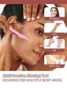 70pcs Facial Hair Removal Razor, Eyebrow Trimmer, Manual Shaver, Multi-Function Eyebrow Scissors And Facial Razor, Suitable For Men And Women, Exfoliating Hair Removal Tool, Body Hair Trimmer And Facial & With Long Handle, With Precision Protective Cover Eyebrow Trimming Tool, Suitable For Travel Use Razor. 60/50/40/30/16/8/4/1pc. - Multicolor - View 5