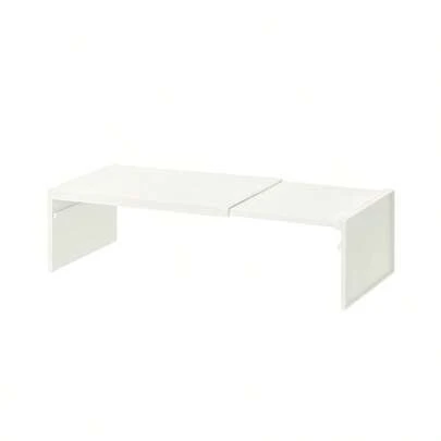 Organizador de estantería de gabinete expandible, ahorrador de espacio apilable para cocina, despensa, debajo del fregadero, encimera, Artículos del hogar sencillos (Blanco)