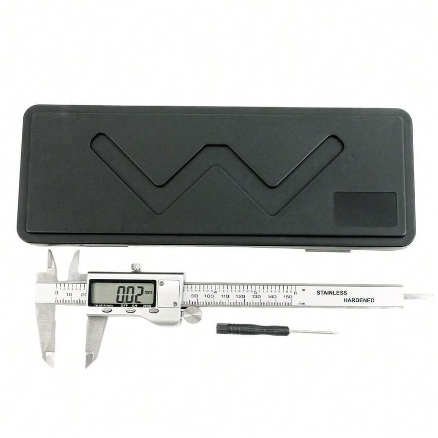 6 Inch Digital Caliper Measurement Tool, Stainless Steel Vernier Caliper Digital Micrometer With Large LCD Screen, Easy Switch Between Inch & Metric Fraction, Suitable For DIY/Home - A - View 1