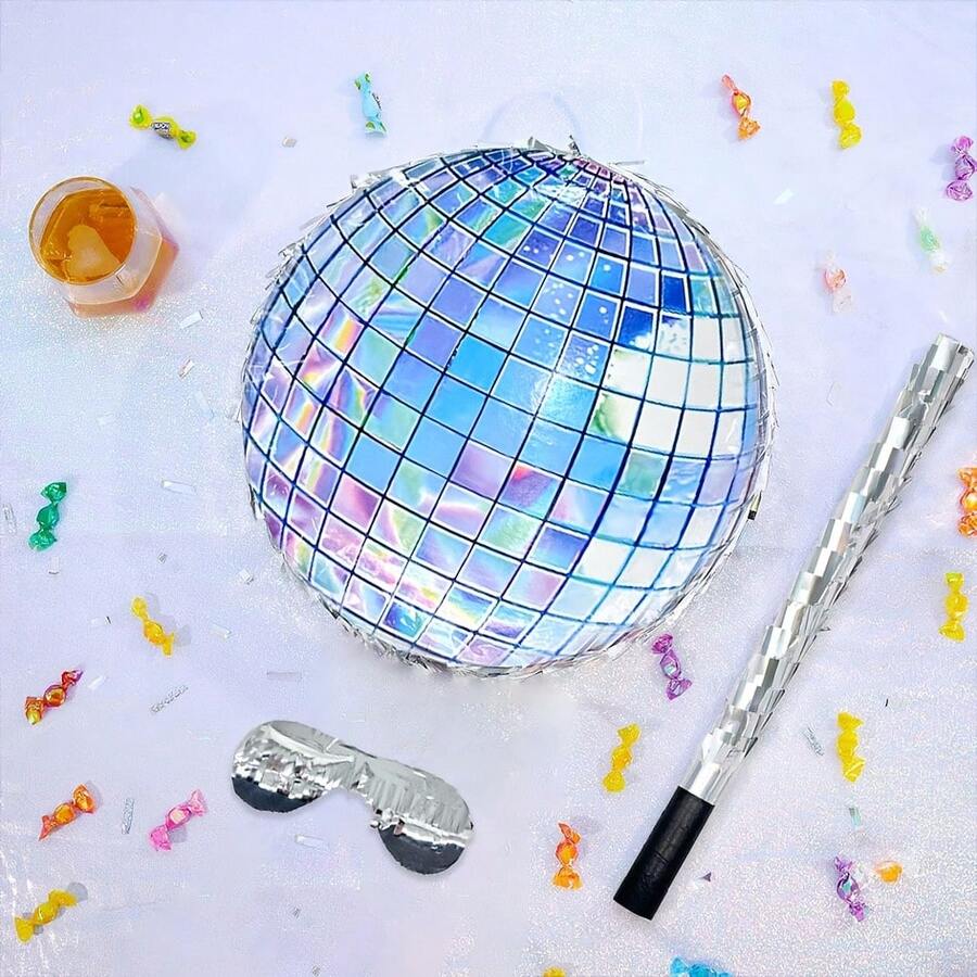 Disco Pinata Party Supplies With Blindfold And Bat, Suitable For Holiday Celebrations, Theme Events, Birthday Parties Decoration - Multicolor - View 1