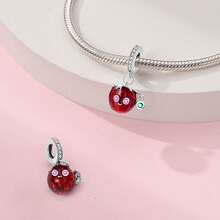 1件镀银下午茶心形甜甜圈冰淇淋奶茶杯套装，3件套特色糖果串精致冰淇淋杯，薯条珠子软糖熊，2个咖啡杯，草莓精灵吊坠，适合原创蛇形手链项链手链珠子DIY首饰制作，奢华女友礼物 - 彩色 - 查看 11