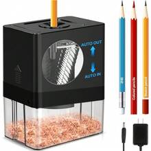 Fully Automatic Electric Pencil Sharpener, Small Colored Pencil Sharpener, Hands Free Pencil Sharpeners For 8mm Pencils, Good For Artists, Friendly, Battery Operated - Default - View 1