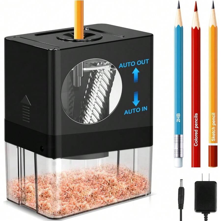 Fully Automatic Electric Pencil Sharpener, Small Colored Pencil Sharpener, Hands Free Pencil Sharpeners For 8mm Pencils, Good For Artists, Friendly, Battery Operated - Default - View 1