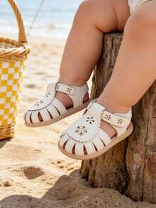 Infant Infant Girls Sandals Summer Infant Wedding Dress Flat Shoes Newborn Crib Shoes First Walkers Prewalkers Shoes - White - View 2