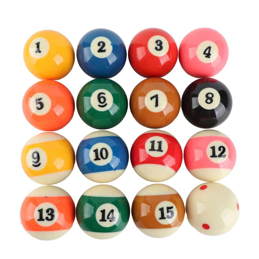 57.2mm American Standard Billiard Ball Set Professional Resin Small Pool Cue Ball Full Set - Multicolor - Ver 1