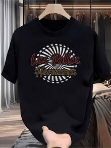 Men Los Pollos Hermanos Graphic T-Shirt Black Casual Short Sleeve Summer Tee With Bold Red Golden Lettering Lightweight Machine Washable For Vacation Beach Gifts - 黑色6 - 查看 1