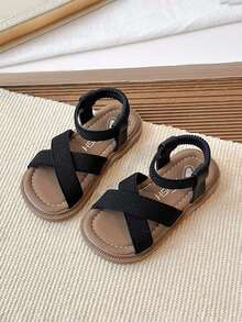 New Summer Baby Soft Bottom Anti-Slip Fashion Versatile Flat Sandals - Black - View 2