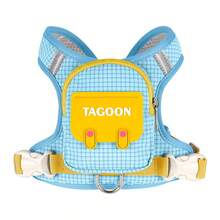Arnés reflectante ajustable para mascotas y correa, adecuado para perros medianos y pequeños, diseño integrado de mochila para viajes al aire libre, senderismo y paseos, mochila con correa para el pecho de la mascota - Multicolor - Ver 28