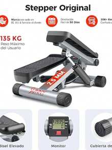 S unny H ealth & Fitness Mini Stepper para Ejercicio en Casa, Máquina de Ejercicio de Escaladoras con Faja de Resistencia, Movimiento Twist Opcional y Conexión con la App SunnyFit Gratis - Gris Oscuro - Ver 6