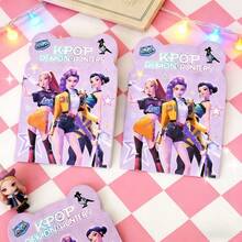 2件套K-Pop女巫猎人主题文具套装，高品质不规则笔记本，学生学习奖励礼品（款式随机） - 彩色 - 查看 4