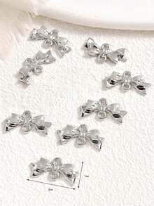 10/20pcs Alloy Bowknot Double Loop Earrings Or Tassel Pendant - Multicolor - View 5