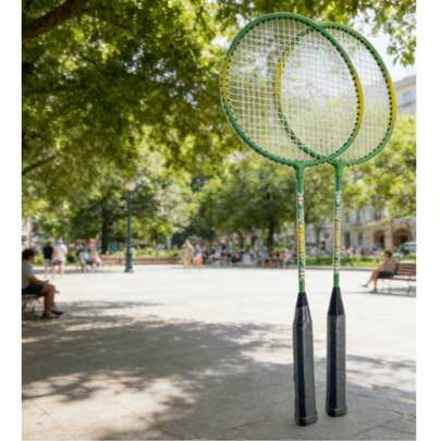 Conjunto de 2 raquetes de badminton para adultos, 65 cm, multicoloridas, duráveis, para treinamento e competição.