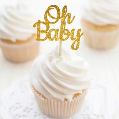 12pcs Oh Baby Cake Toppers For Birthday Party