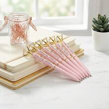 [Customized] Engraved Diamond Ballpoint Pen, Metal Crystal Pen, Ins Style High-Quality Stationery, Creative DIY Engraved Name/LOGO, Suitable For Wedding, Teacher's Day, Graduation, Birthday, Christmas, Business Meetings, Opening Ceremonies, Practical And Exclusive Customized Wholesale Gifts - Sets - View 13