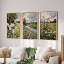 3pcs/Set, Estampado de Primavera Melancólica, Arte de Pared de Primavera, Pósteres de Estampados Vintage de Primavera Decoración de Campo, Decoración del Hogar Oscura, Decoración de Pared, Arte en Lienzo para Sala de Estar, Dormitorio, Cocina, Oficina en Casa, Café, Bar, Dormitorio, Pasillo, Decoración de Habitación, Sin Marco - 735 - Ver 6
