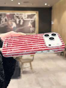 GIIPPA 1个条纹图案设计 17 Pro Max手机壳，也适用于 16 Pro Max、15 Pro Max、14 Pro Max，韩版时尚趣味手机壳，兼容11/12/13/14/15/16 Pro Max Plus，男女皆宜的优雅设计，是圣诞节、情人节、复活节、婚礼季和生日送给女友的理想礼物 - 紅色 - 查看 9