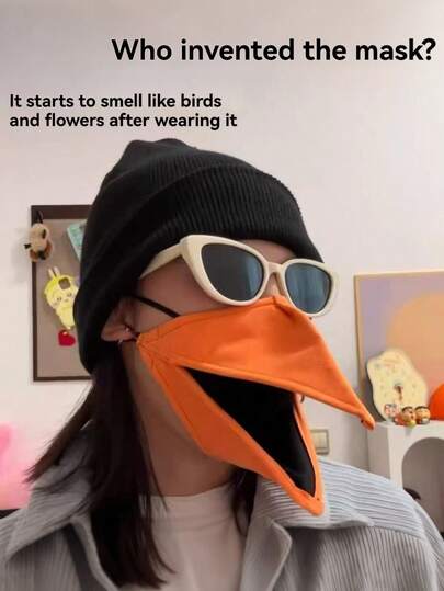 قناع منقار طائر ثلاثي الأبعاد + نظارات، لعبة مزحة للتخفيف من التوتر، قناع منقار طائر قابل للفتح، مقاوم للرياح ودافئ وقابل للتنفس، مناسب للدراجة في فصل الخريف/الشتاء، قناع منقار غراب مضحك، دعامة تفاعلية للمنزل والحفلات والديكور العطلات، وهدية صغيرة ممتعة أيضًا