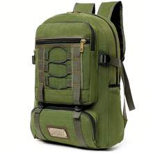 Large Reinforced Canvas Backpack For Men And Women, Fashionable, Stylish, High Quality, Durable, Unisex - 綠色的 - 查看 1