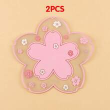 1 chiếc đế lót ly hình hoa màu hồng 11.5cm, thích hợp cho cốc cà phê, cốc trà sữa, v.v., có nhiều kích cỡ khác nhau, cách nhiệt cho bàn làm việc, đồ dùng văn phòng - đồ dùng học tập - quà Giáng sinh - quà Lễ Tạ ơn - đế lót ly quán cà phê - đế lót ly nhà hàng - Nhiều màu - Xem 16