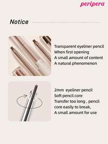 Peripera K-Beauty SPEEDY PENCIL LINER 眼線筆，奶油/凝膠眼線筆，2mm細筆尖，濃郁顯色，高顯色度，滑順保濕質地，持久防暈染防水防汗，霧面妝效 - 03 Milk Tea Brown - 查看 10