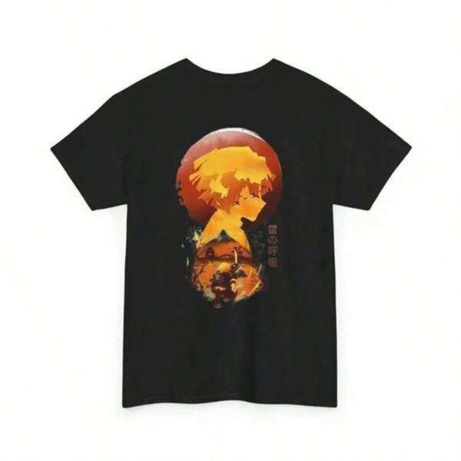 Anime T-Shirt Casual Printed Round Neck Pullover Short Sleeved T-Shirt Nezuko Kid Slayers Anime Manga Demon Ladies' Crewneck T-Shirt T-Shirts Bring Joy And Happiness To Every Child Akaza Tshirts Demon S-Layer Tee Family Matching Clothes Gift For Christmas Thanksgiving New Year - 黑色13 - 查看 1