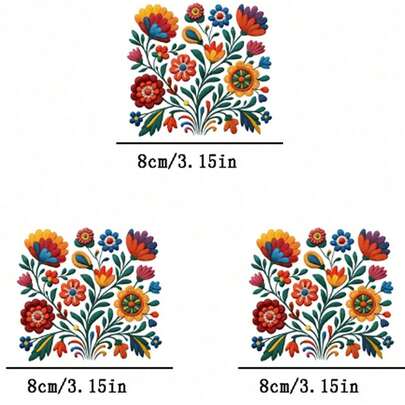 1/2/3 piezas Parches florales bordados, aptos para decoración de transferencia de calor DIY, se pueden usar para hacer camisetas y almohadas. Disponible en varios colores, pegatinas de plástico DIY duraderas y lavables, aptas para mochilas, cojines, pantalones, fundas de sofá, estampados de camiseta resistentes al lavado y no destiñen.