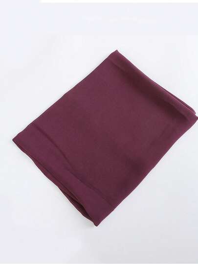 1件纯色雪纺长围巾披肩围巾毯子颈巾柔软轻盈多功能透明日常休闲配饰女士大码晚礼服派对旅行办公礼物