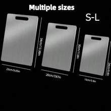 Bộ 1 Thớt thép không gỉ cao cấp - Bền, dễ vệ sinh, cần thiết cho nhà bếp, Thớt hai mặt bằng thép không gỉ, dễ lau chùi, thân thiện với dao và bền, Thớt thép không gỉ, thích hợp để cắt trái cây, rau củ và thịt, Phụ kiện bền bỉ, dễ mang theo, Quà tặng ngày lễ, Có nhiều kích cỡ để tiết kiệm không gian, Chống gỉ, Thích hợp cho thực phẩm - Bạc - Xem 11