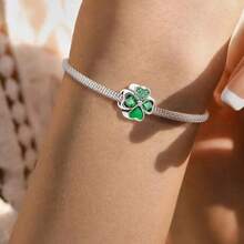 1pc Fashionable Four-Leaf Clover Beaded Pendant Accessory, Suitable For Women's Bracelet, Bangle DIY Jewelry Making And Daily Outfit Matching, An Ideal Accessory For Girls - Good Luck Four Leaf Clover - View 3