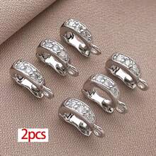 2个18K金铰链式拉扣吊坠环金属吊坠环黄铜立方氧化锆扣环项链手链钥匙扣饰品配件 - 彩色 - 查看 10